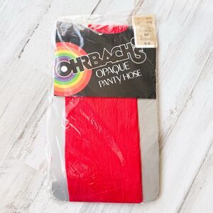 Vintage Ohrbach’s Opaque Pantyhose Red Nylon Size B Medium NIP 70s 80s Retro